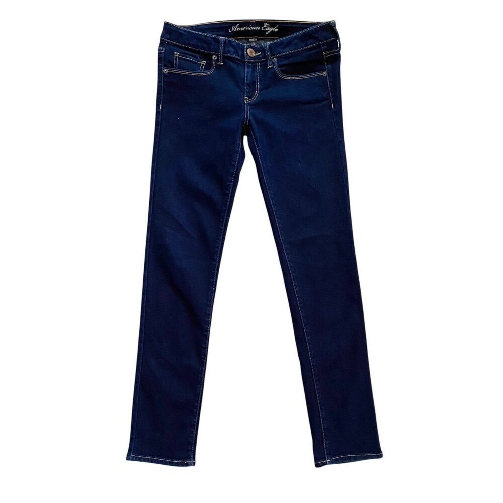 American Eagle Womens Skinny Dark Wash Stretch Jeans Size 8 Y2K EUC Casual